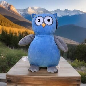 Cubbies Hooty Lou Owl Plush 14 Inch Blue Soft Stuffed Animal Bird Toy